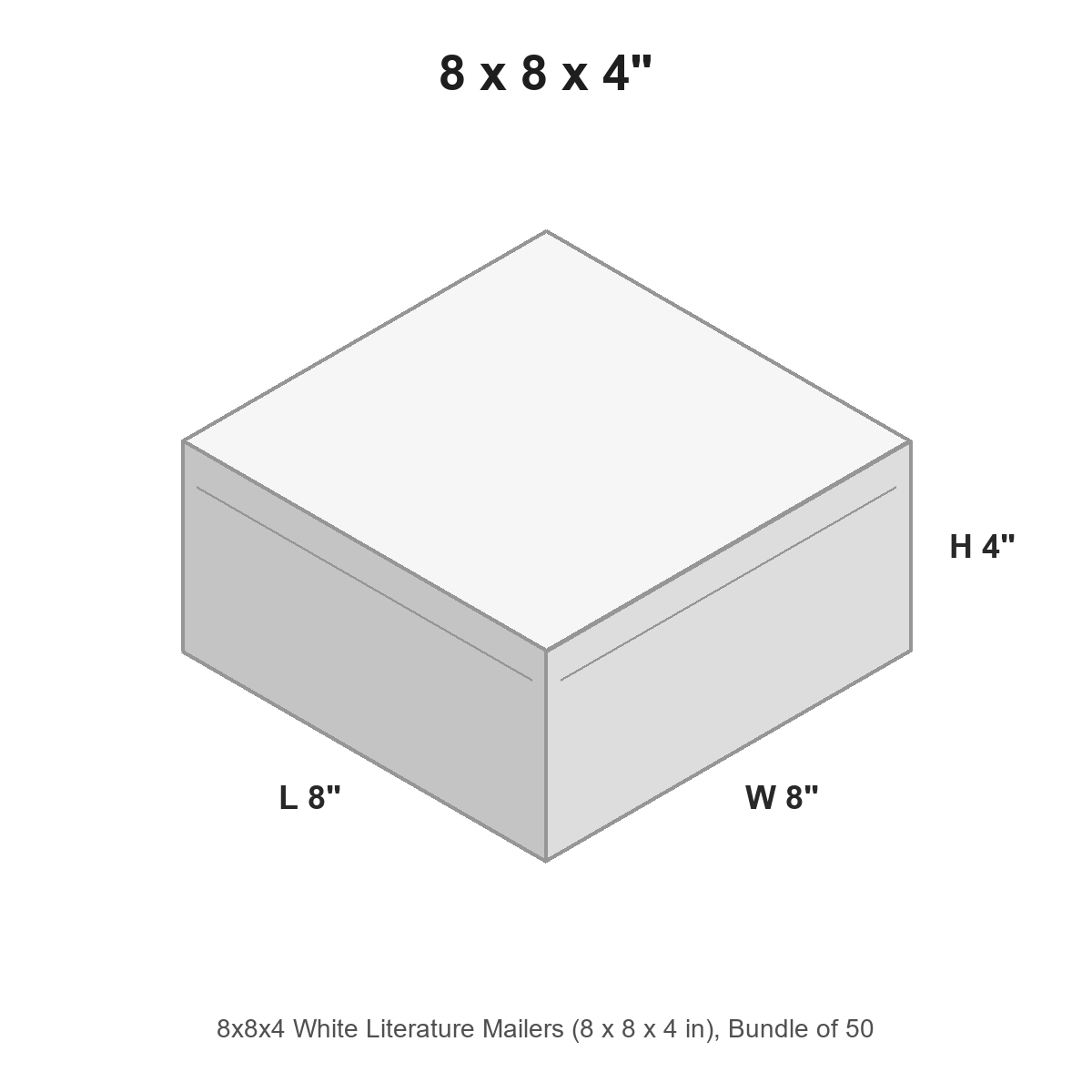 8x8x4 White Literature Mailers