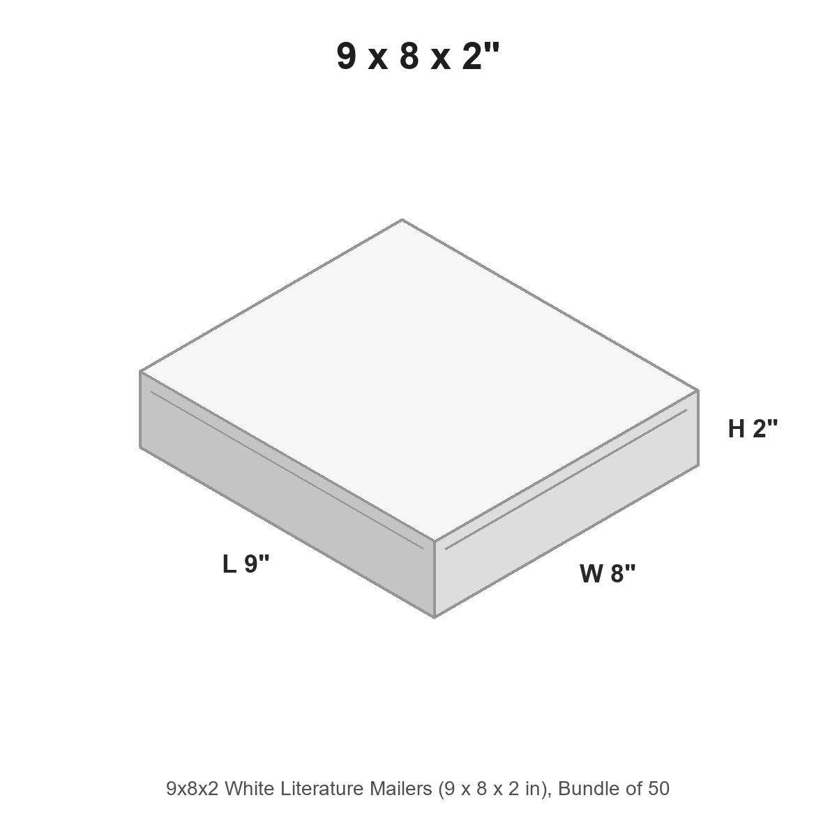 9x8x2 White Literature Mailers