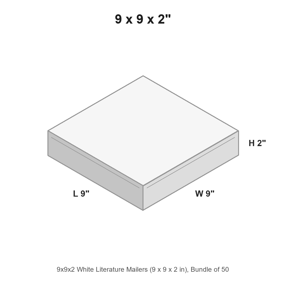 9x9x2 White Literature Mailers