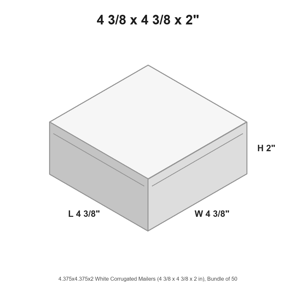 4.375x4.375x2 White Corrugated Mailers