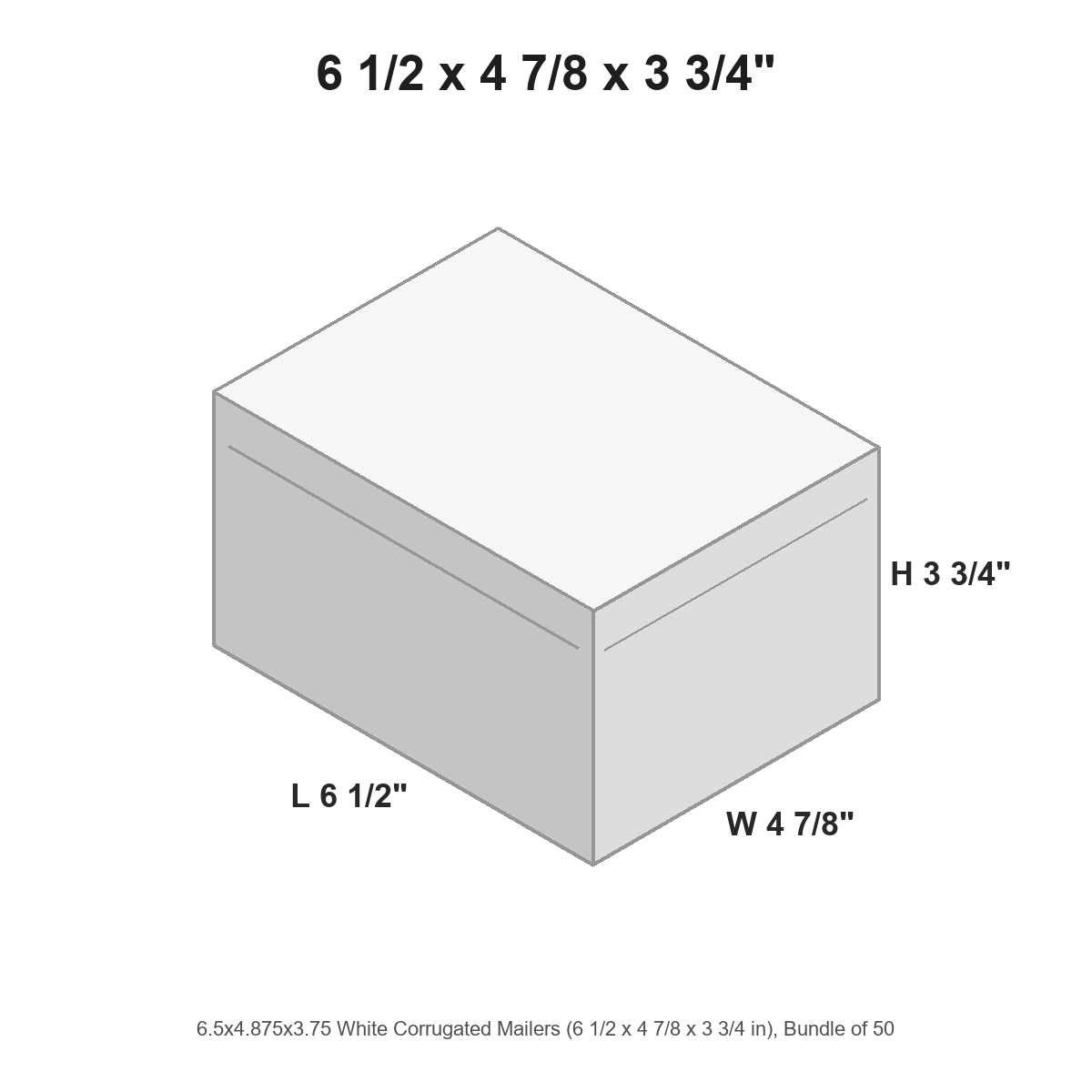 6.5x4.875x3.75 White Corrugated Mailers