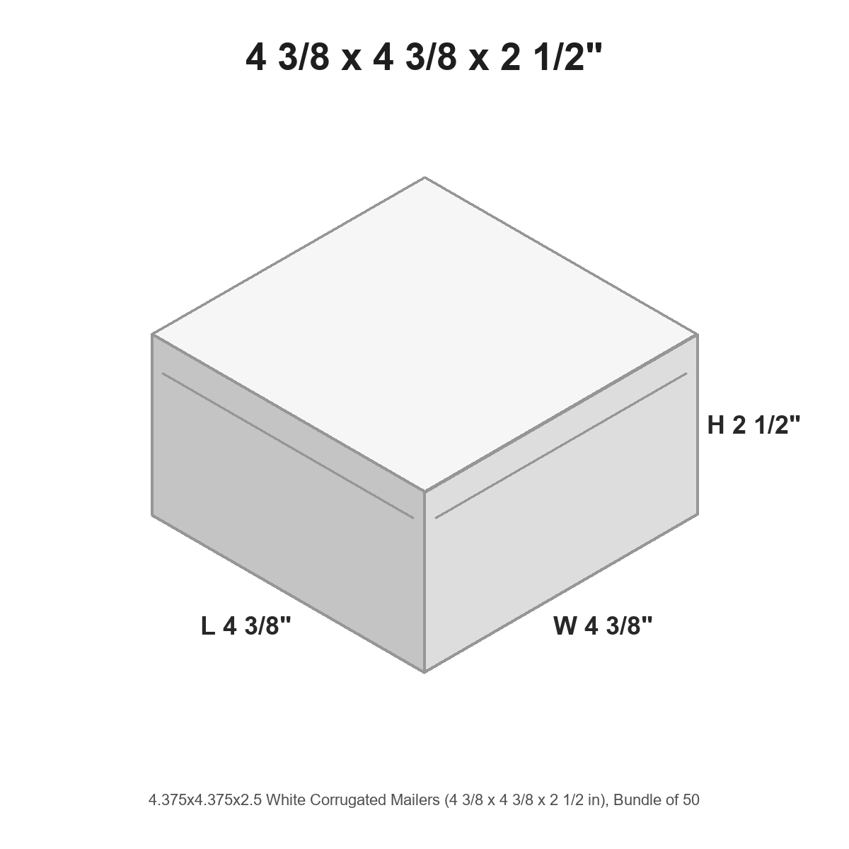 4.375x4.375x2.5 White Corrugated Mailers