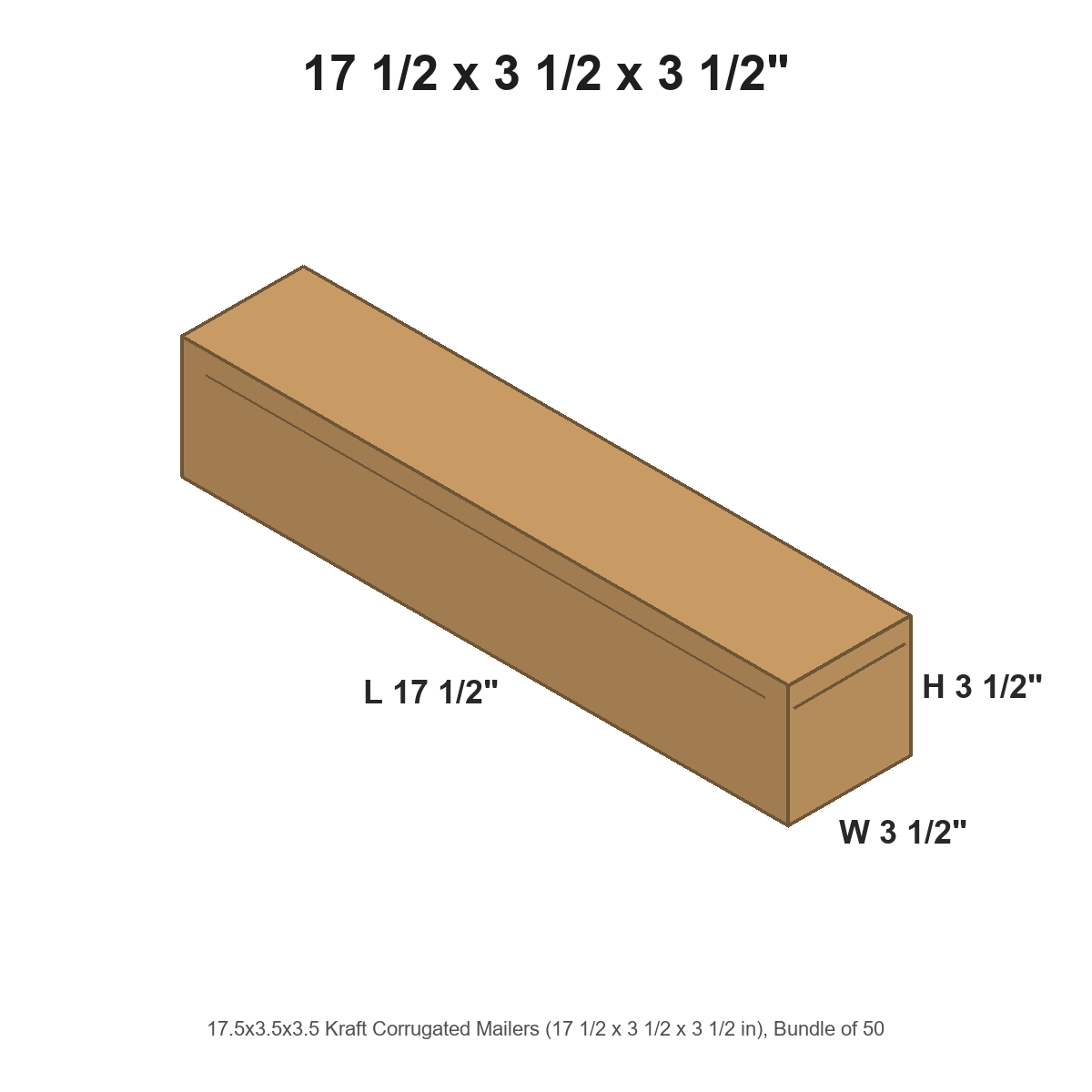 17.5x3.5x3.5 Kraft Corrugated Mailers