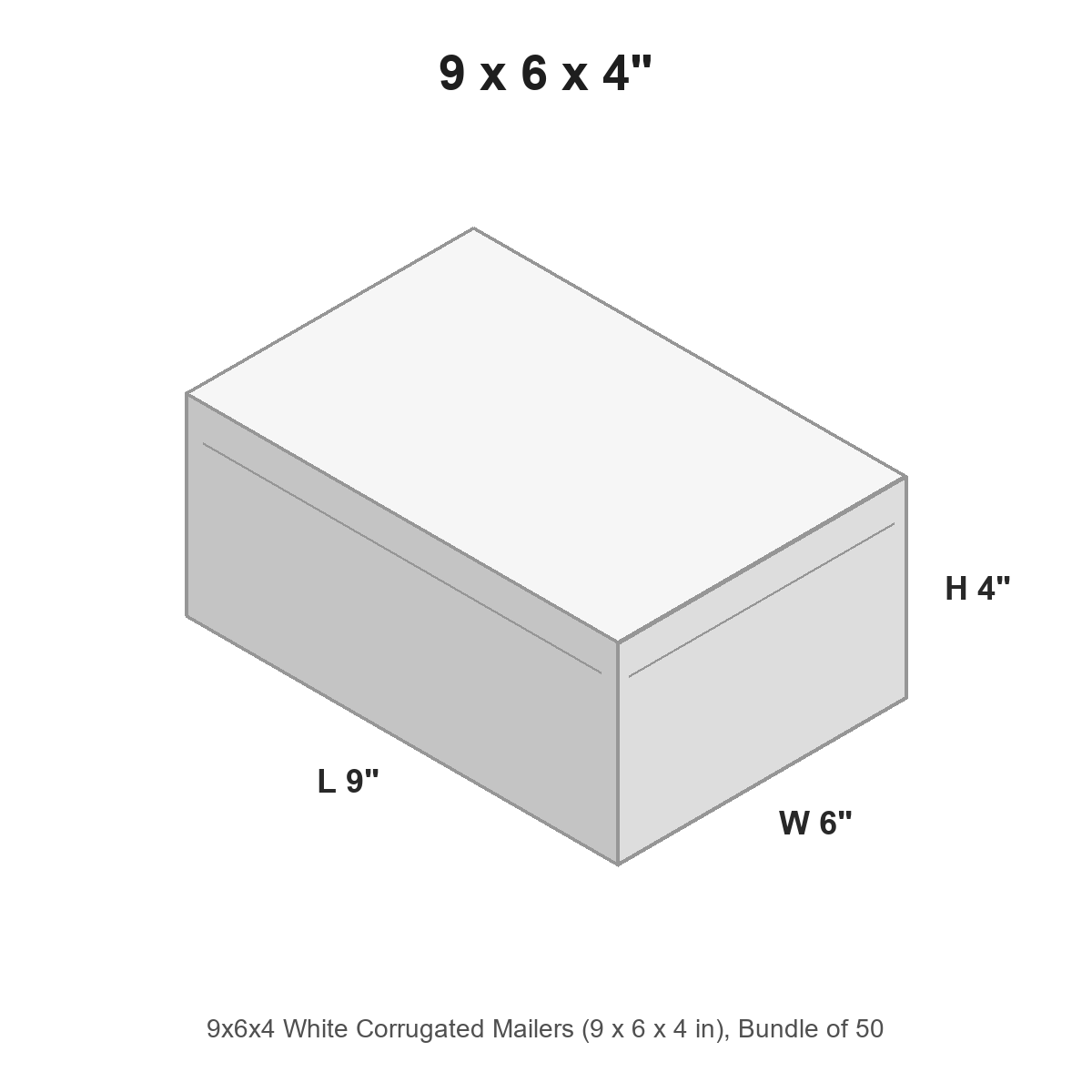 9x6x4 White Corrugated Mailers