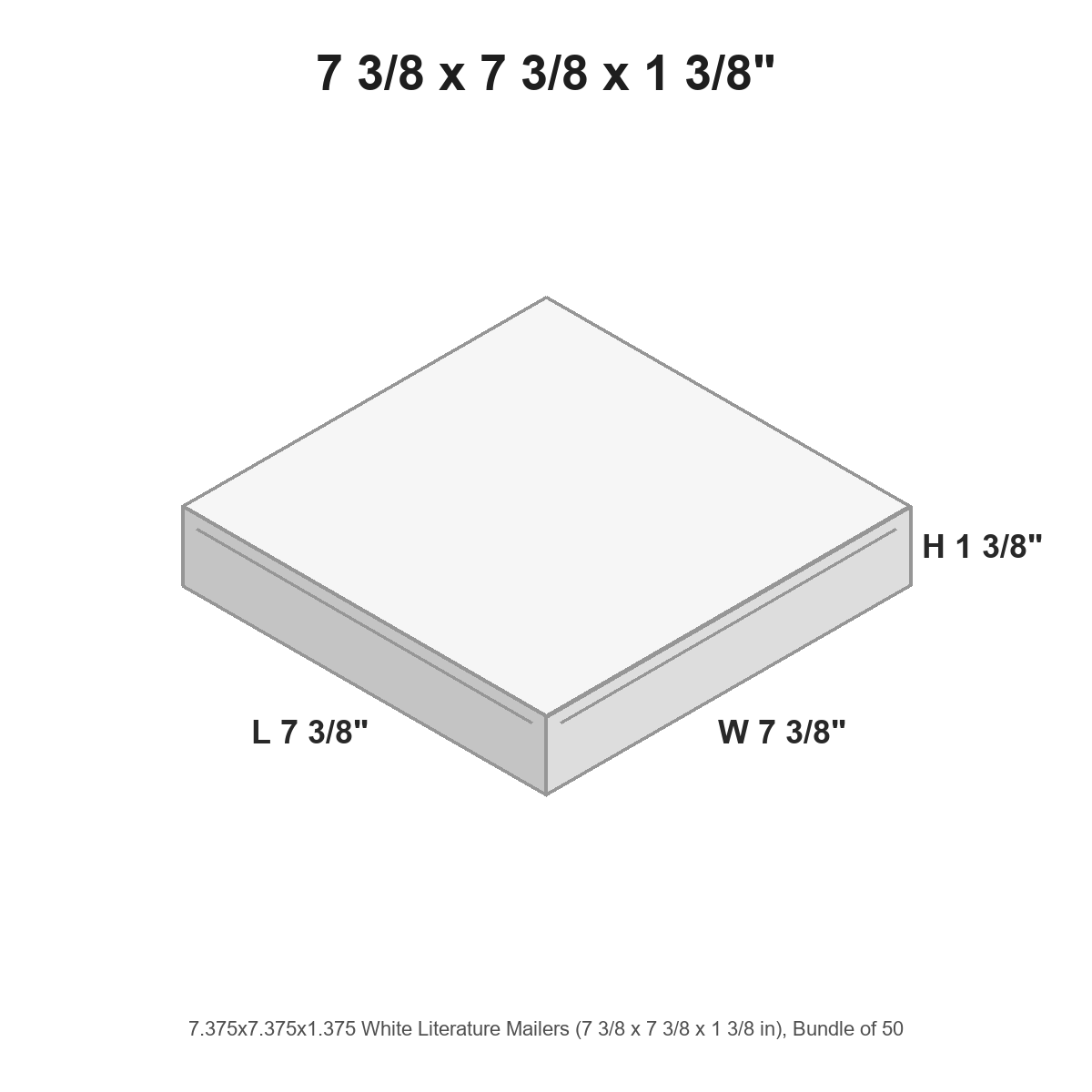 7.375x7.375x1.375 White Literature Mailers
