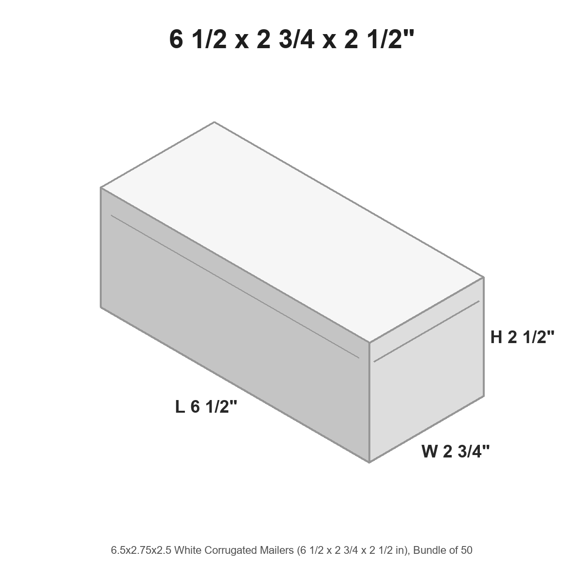 6.5x2.75x2.5 White Corrugated Mailers