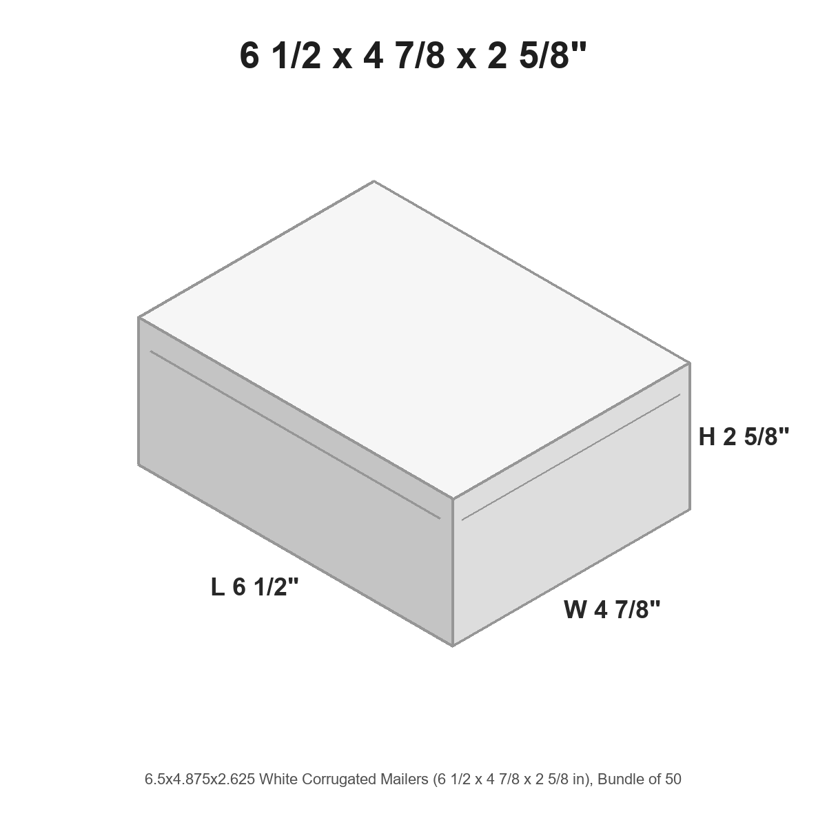 6.5x4.875x2.625 White Corrugated Mailers