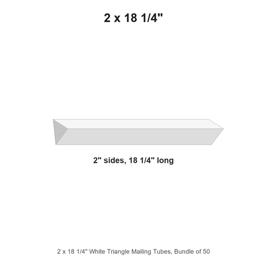 2 x 18 1/4" White Triangle Mailing Tubes