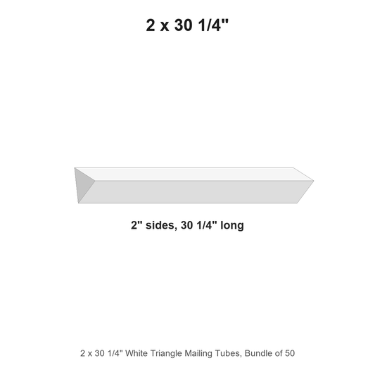 2 x 30 1/4" White Triangle Mailing Tubes
