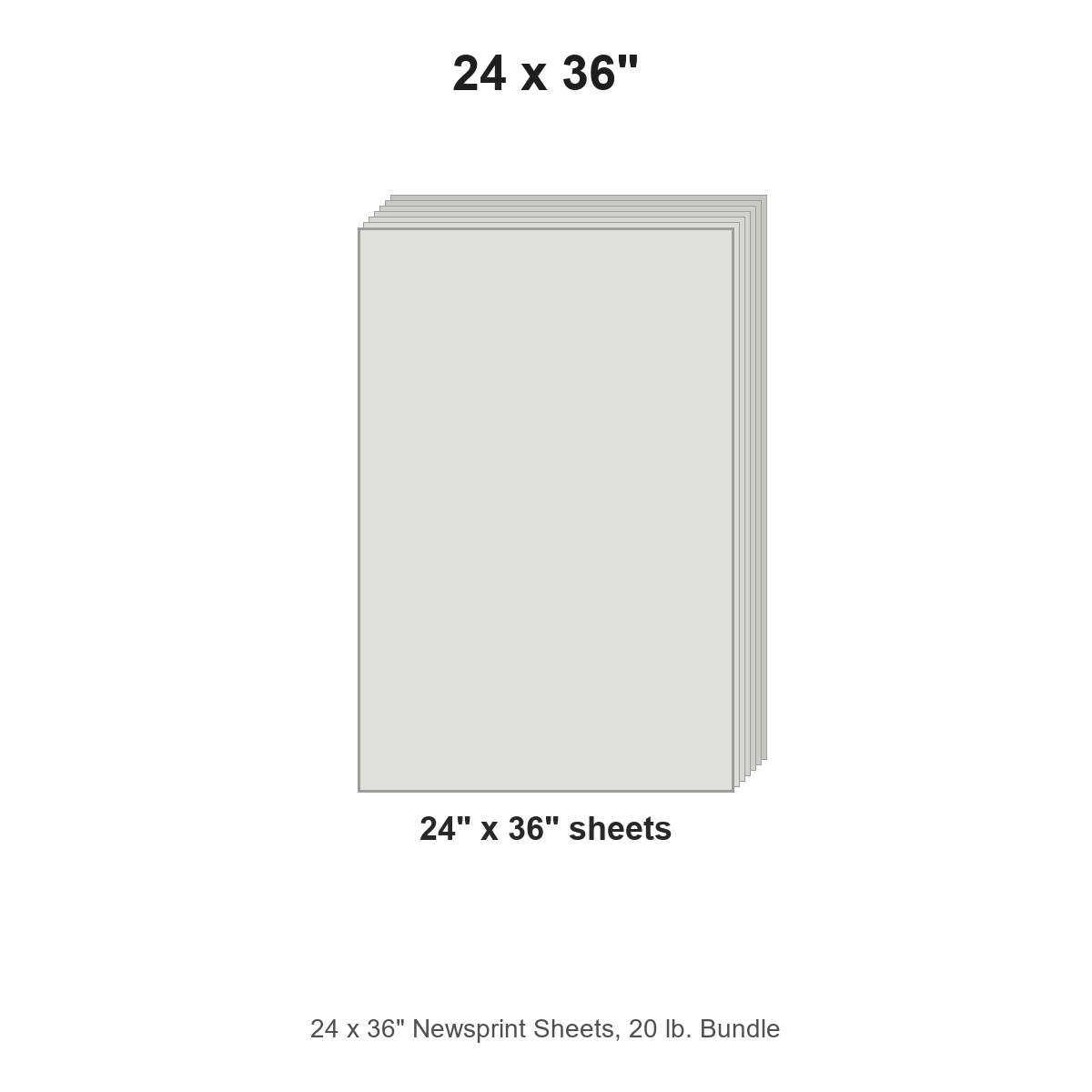24 x 36" Newsprint Sheets, 20 lb. Bundle