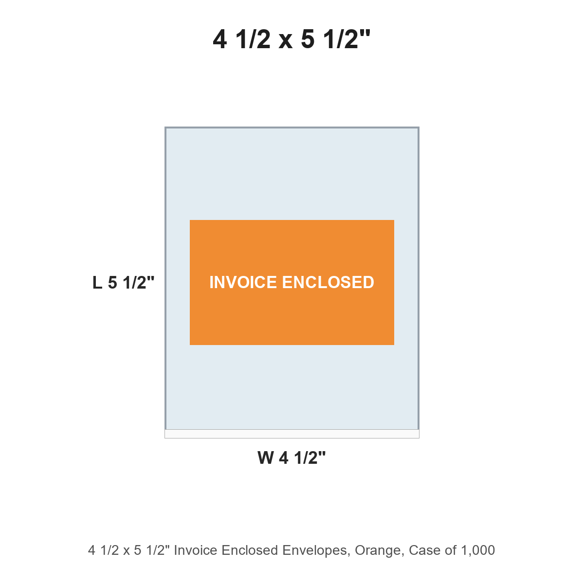 4 1/2 x 5 1/2" Invoice Enclosed Envelopes, Orange