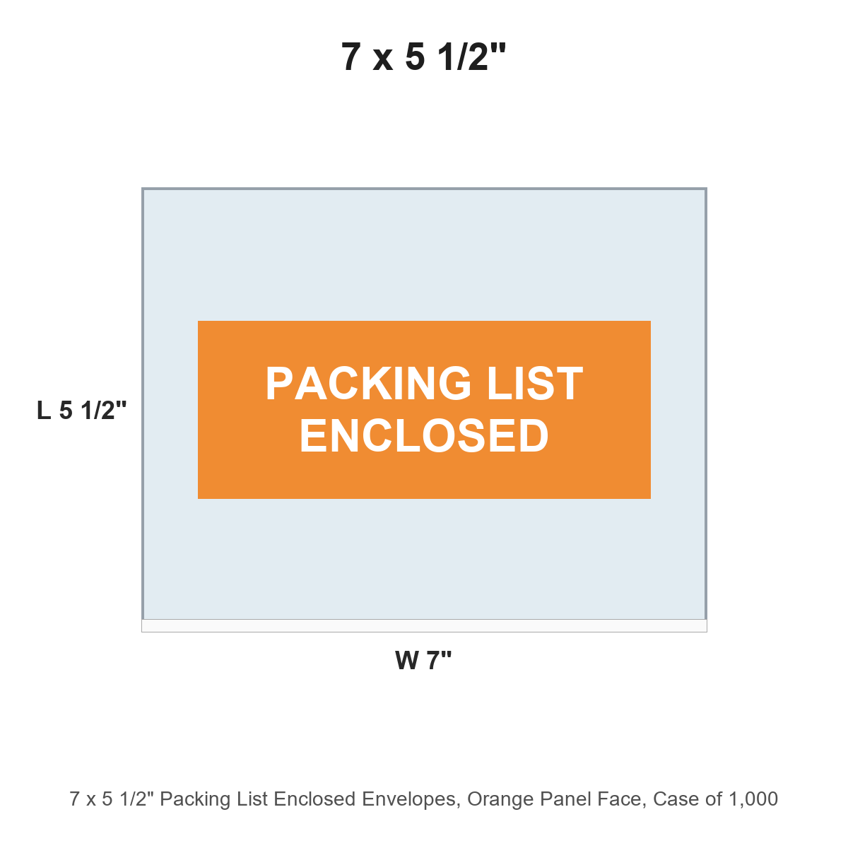 7 x 5 1/2" Packing List Enclosed Envelopes, Orange Panel Face