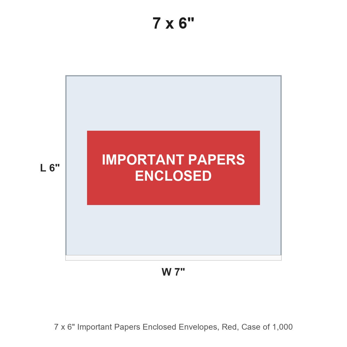 7 x 6" Important Papers Enclosed Envelopes, Red