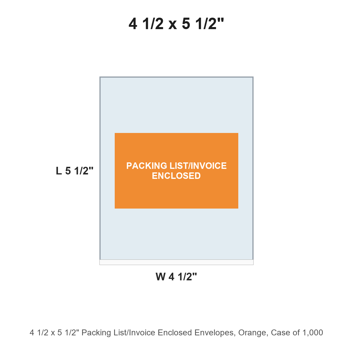 4 1/2 x 5 1/2" Packing List/Invoice Enclosed Envelopes, Orange