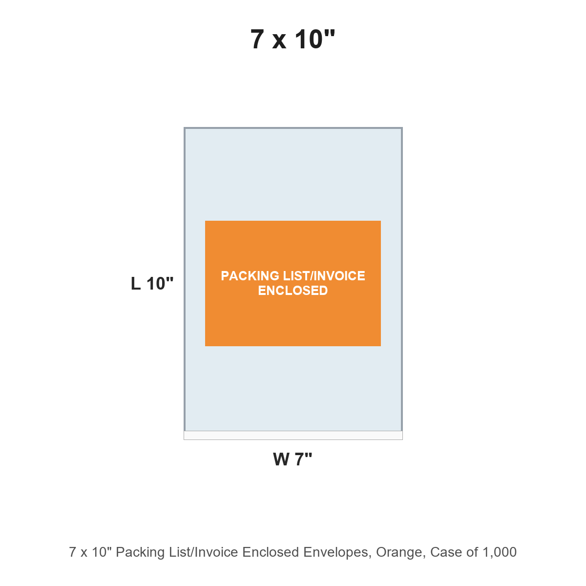 7 x 10" Packing List/Invoice Enclosed Envelopes, Orange
