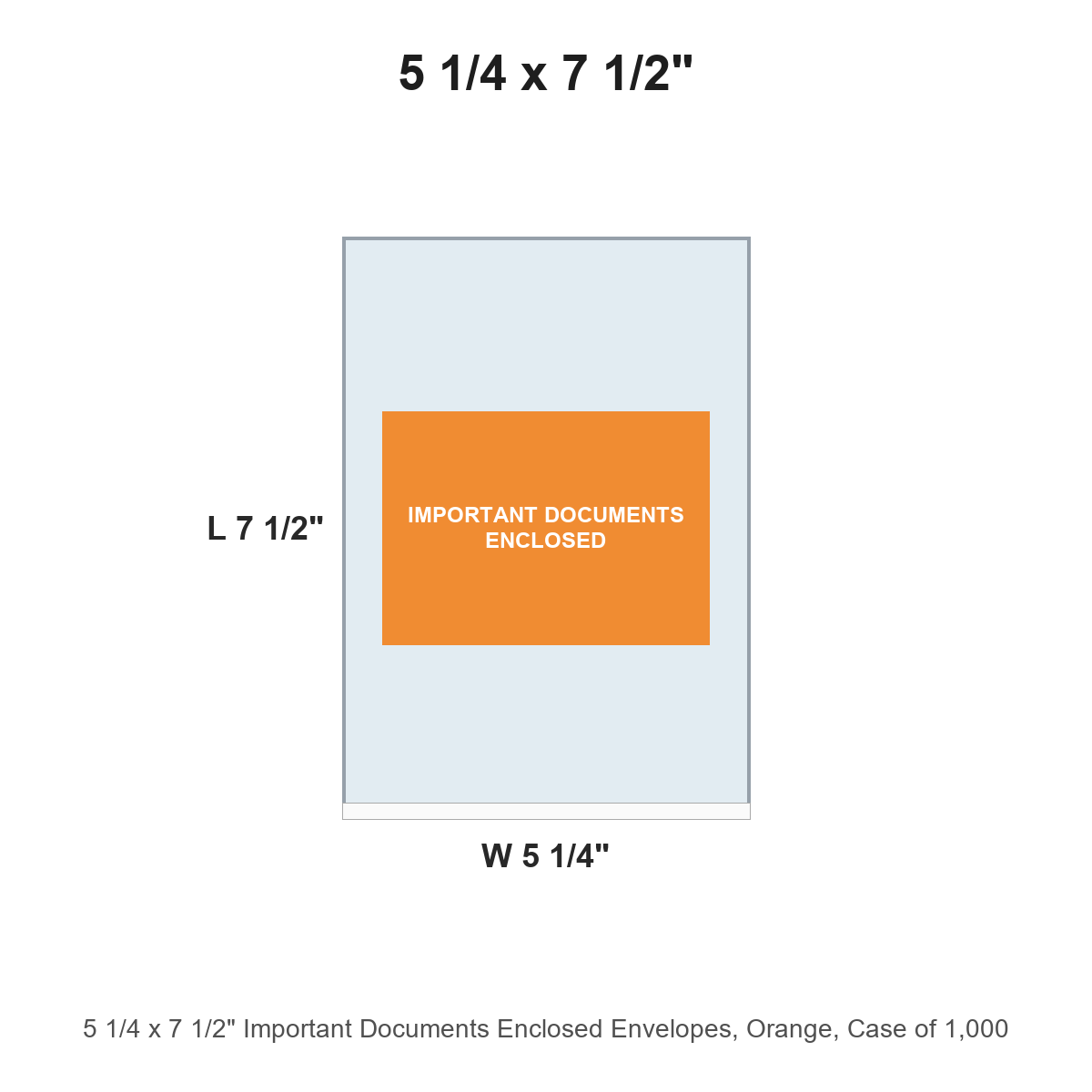 5 1/4 x 7 1/2" Important Documents Enclosed Envelopes, Orange