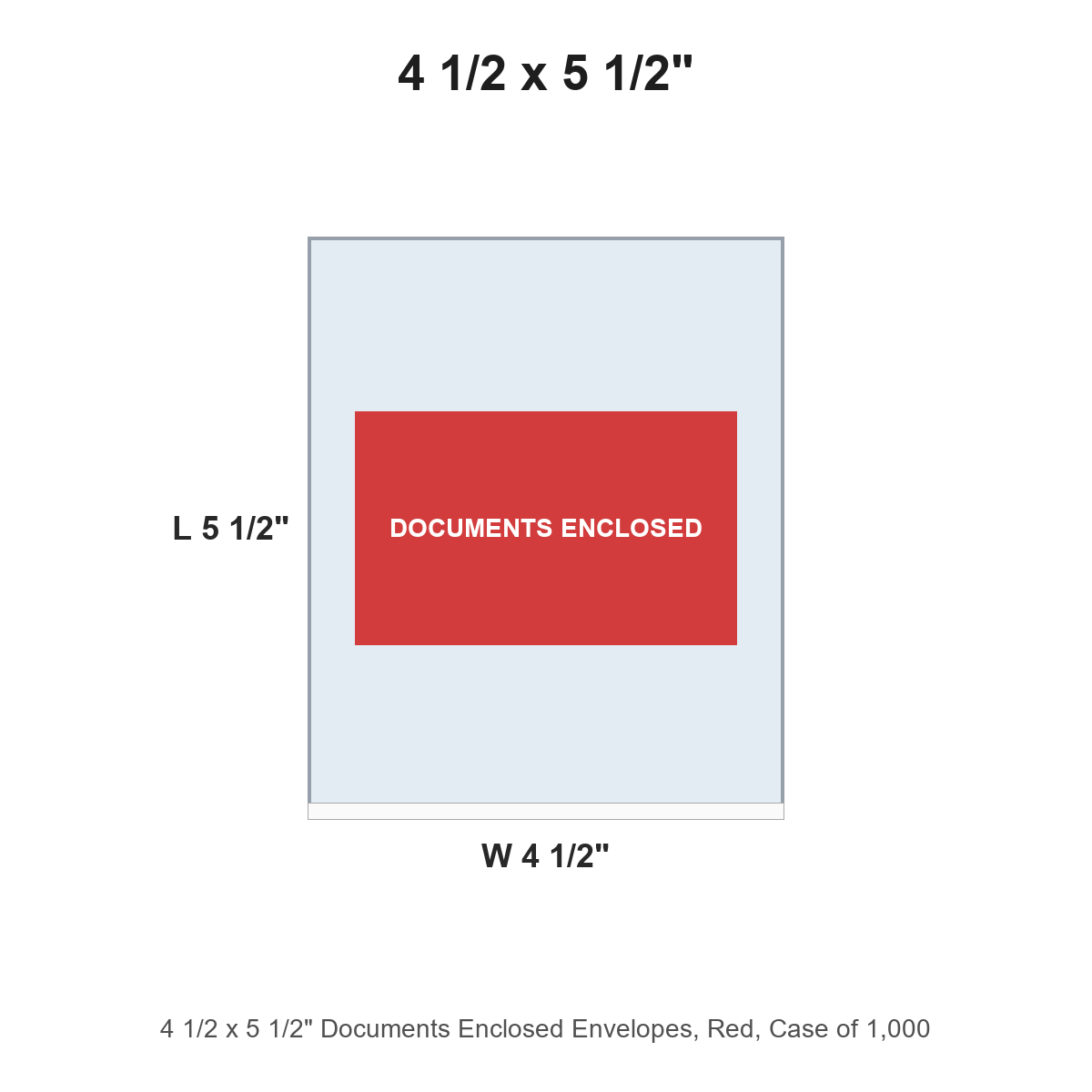 4 1/2 x 5 1/2" Documents Enclosed Envelopes, Red