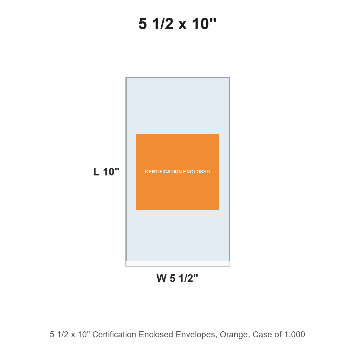 5 1/2 x 10" Certification Enclosed Envelopes, Orange