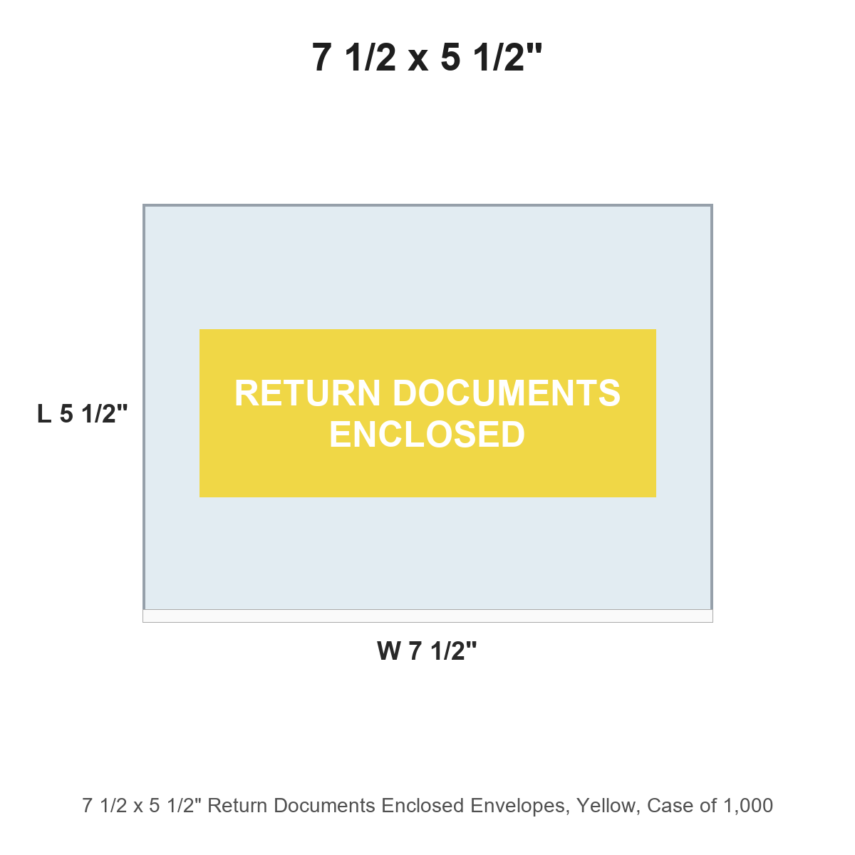7 1/2 x 5 1/2" Return Documents Enclosed Envelopes, Yellow