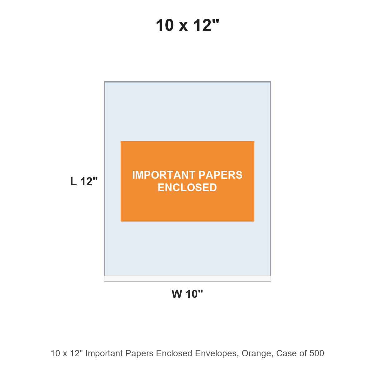 10 x 12" Important Papers Enclosed Envelopes, Orange