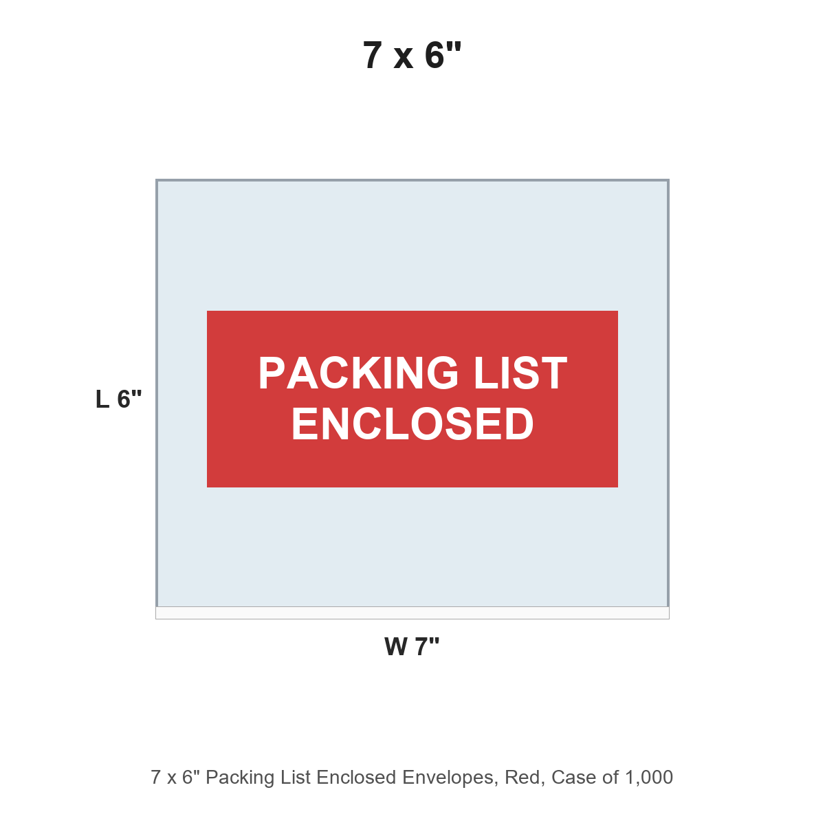 7 x 6" Packing List Enclosed Envelopes, Red