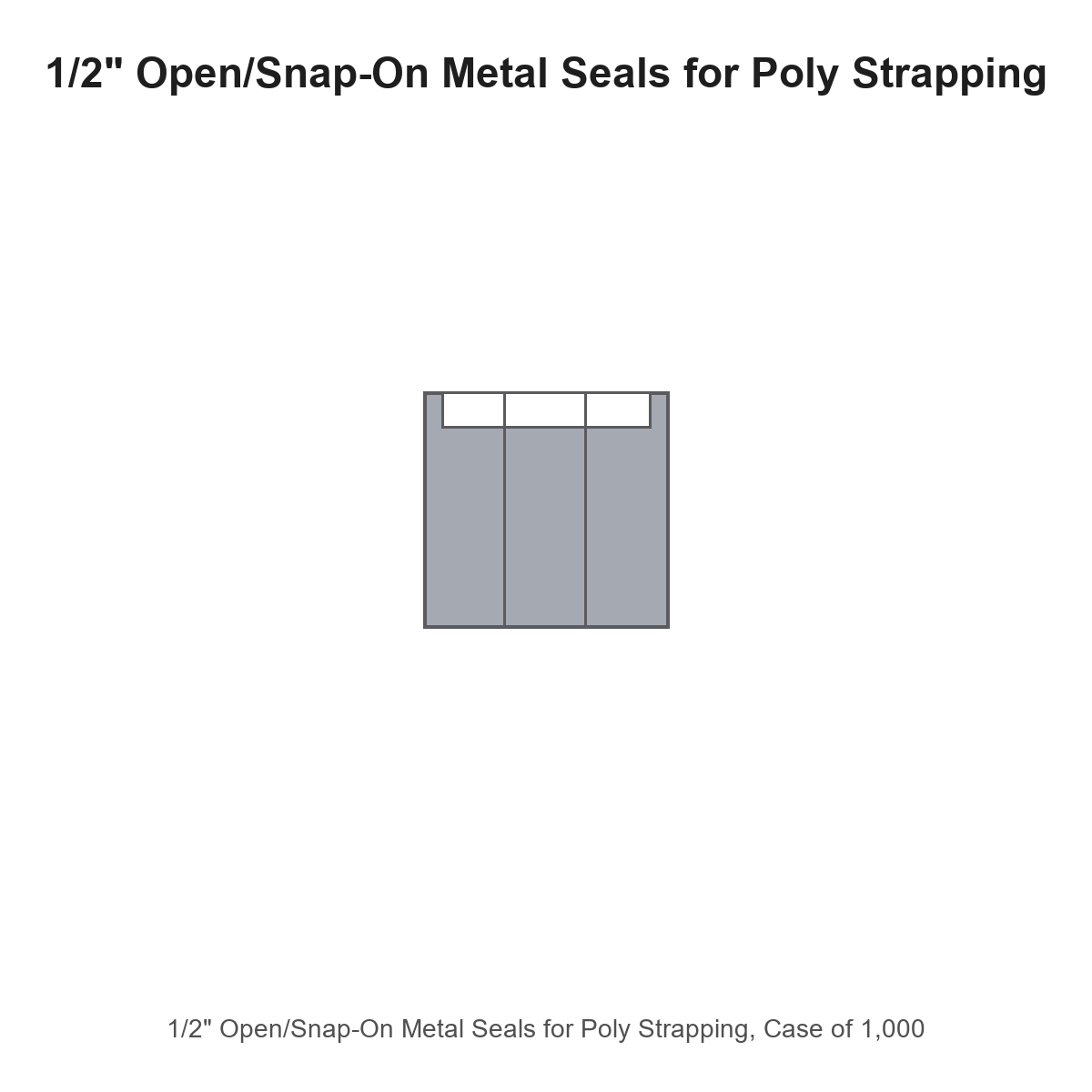 1/2" Open/Snap-On Metal Seals for Poly Strapping, Case of 1,000