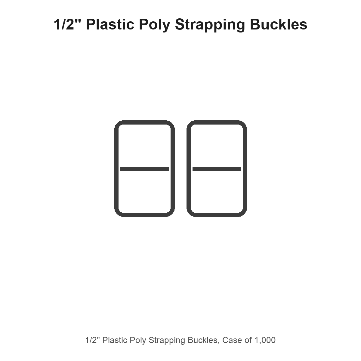 1/2" Plastic Poly Strapping Buckles, Case of 1,000