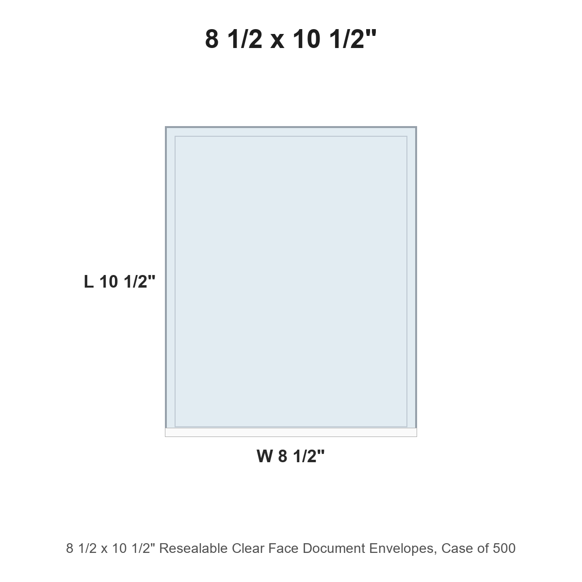 8 1/2 x 10 1/2" Resealable Clear Face Document Envelopes