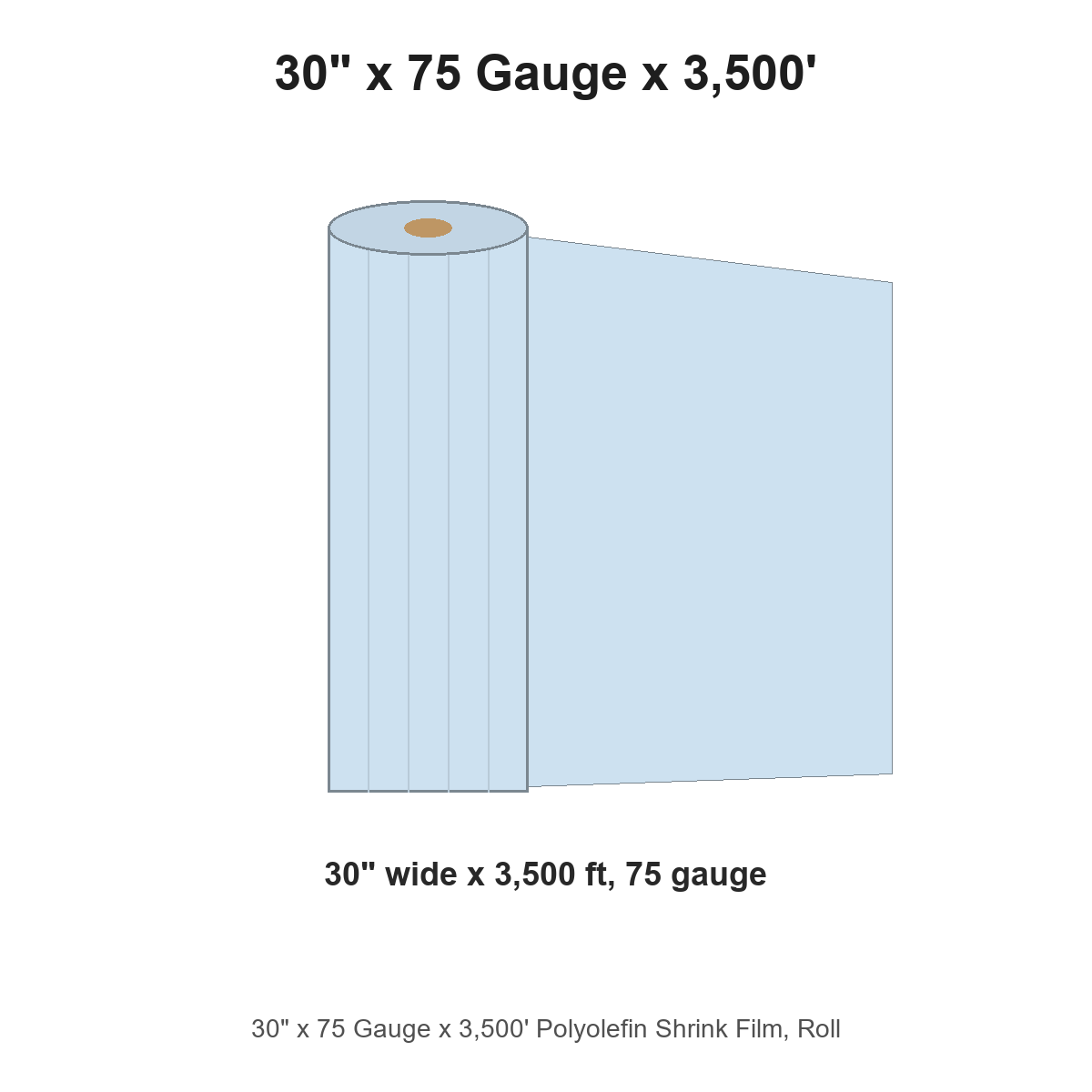 30" x 75 Gauge x 3,500' Polyolefin Shrink Film
