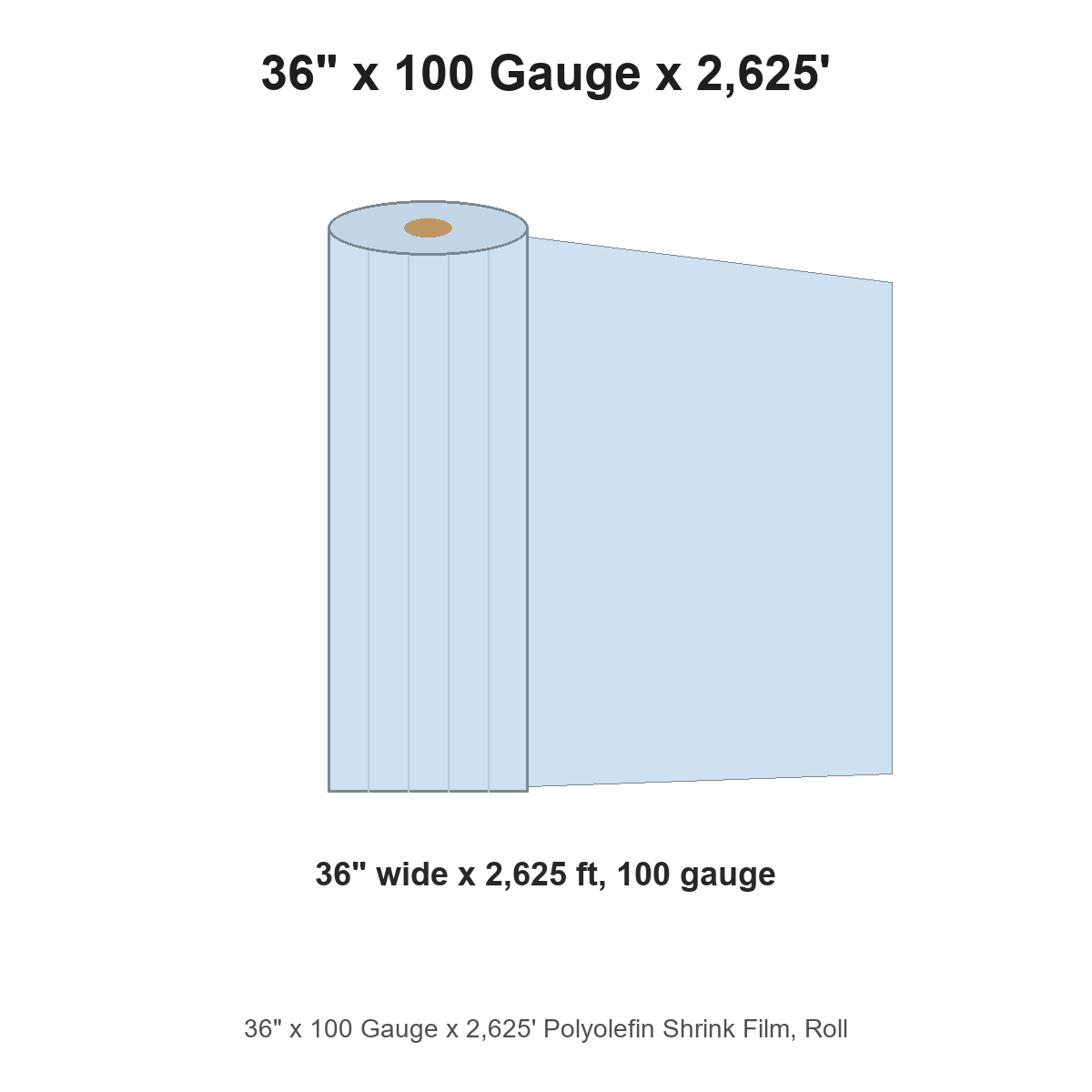 36" x 100 Gauge x 2,625' Polyolefin Shrink Film