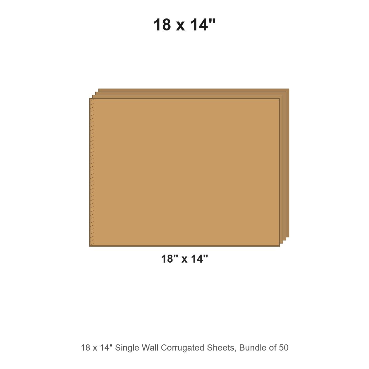 18 x 14" Single Wall Corrugated Sheets, Bundle of 50