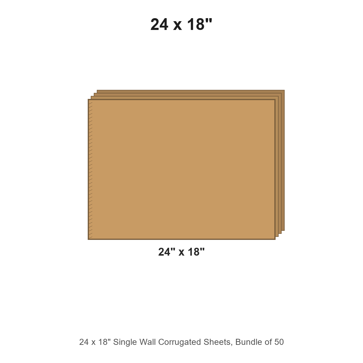 24 x 18" Single Wall Corrugated Sheets, Bundle of 50