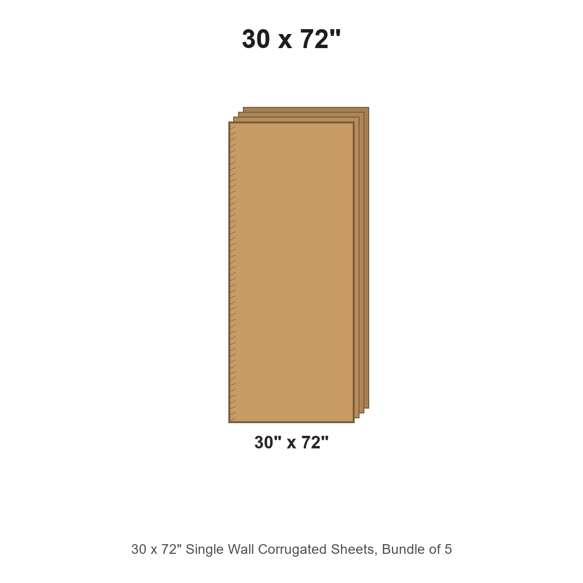 30 x 72" Single Wall Corrugated Sheets, Bundle of 5