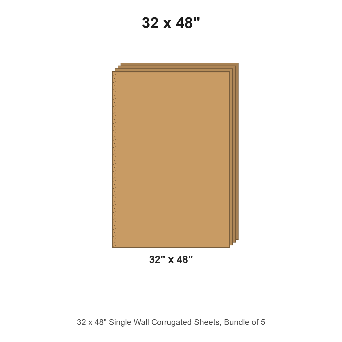 32 x 48" Single Wall Corrugated Sheets, Bundle of 5