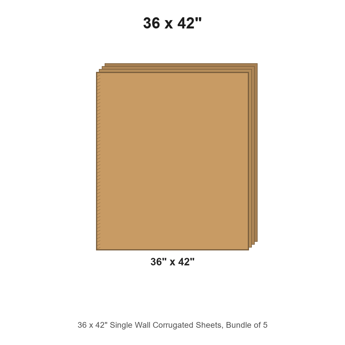 36 x 42" Single Wall Corrugated Sheets, Bundle of 5