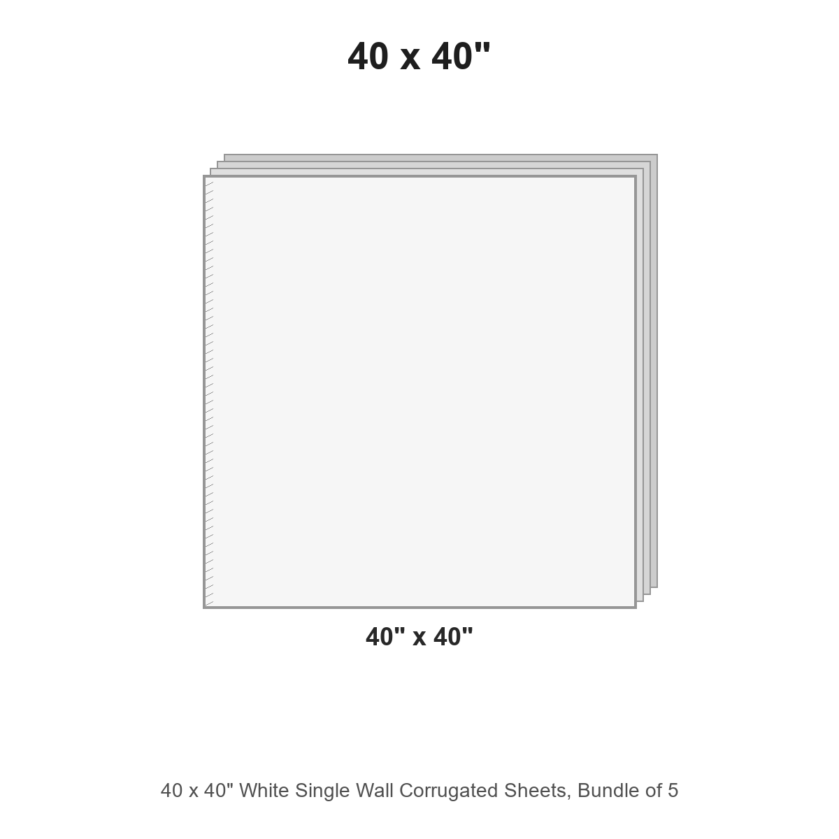 40 x 40" White Single Wall Corrugated Sheets, Bundle of 5