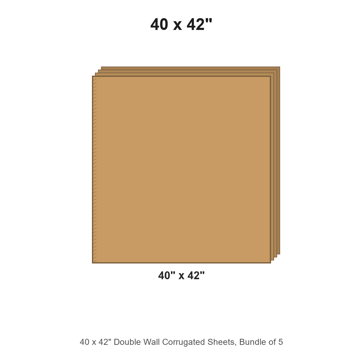 40 x 42" Double Wall Corrugated Sheets, Bundle of 5