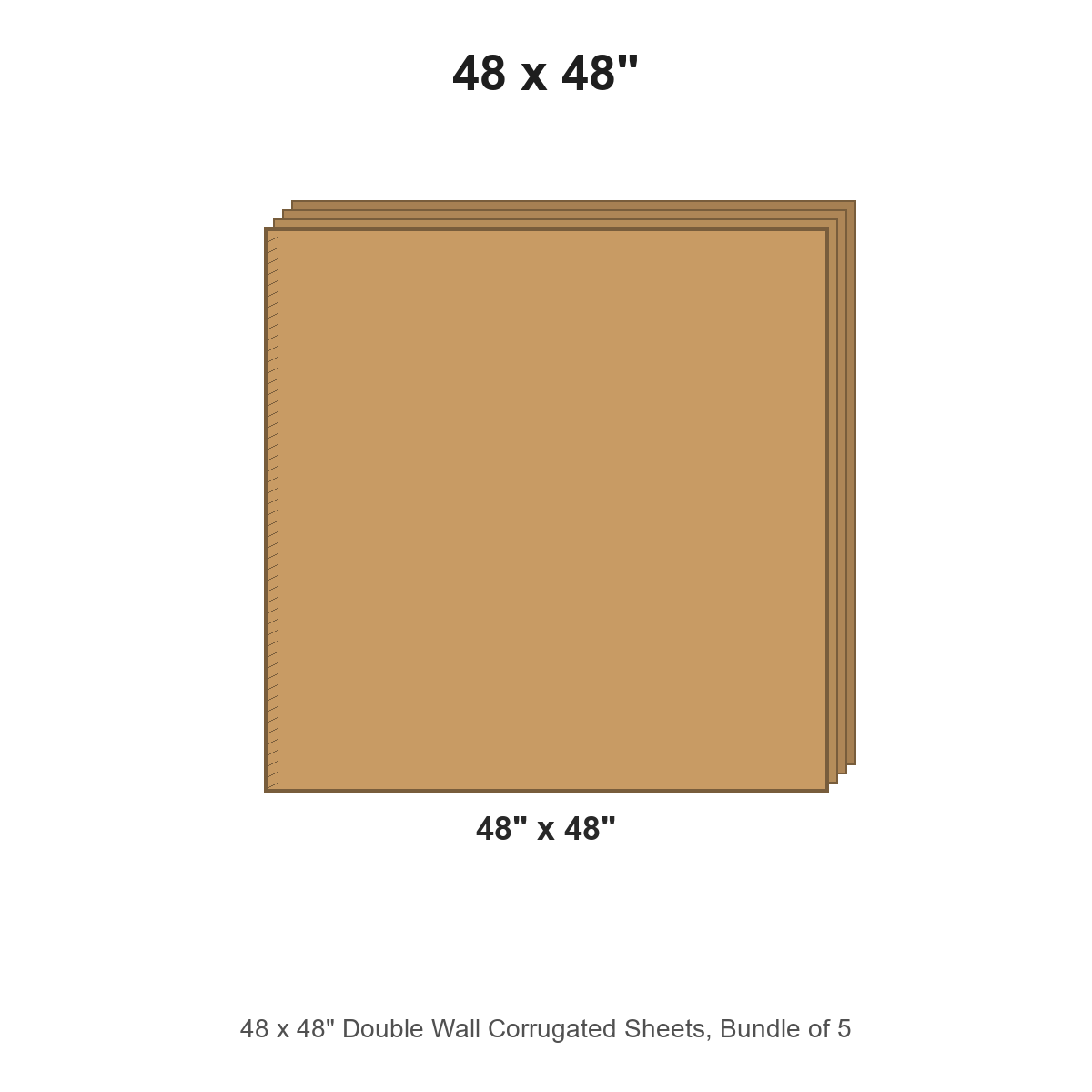 48 x 48" Double Wall Corrugated Sheets, Bundle of 5