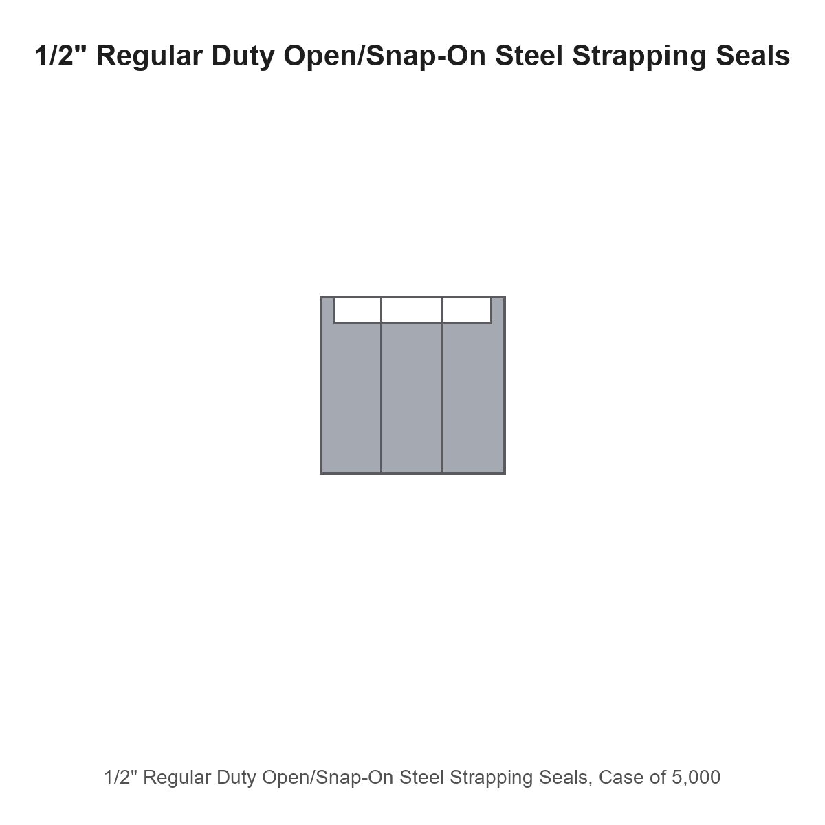 1/2" Regular Duty Open/Snap-On Steel Strapping Seals, Case of 5,000