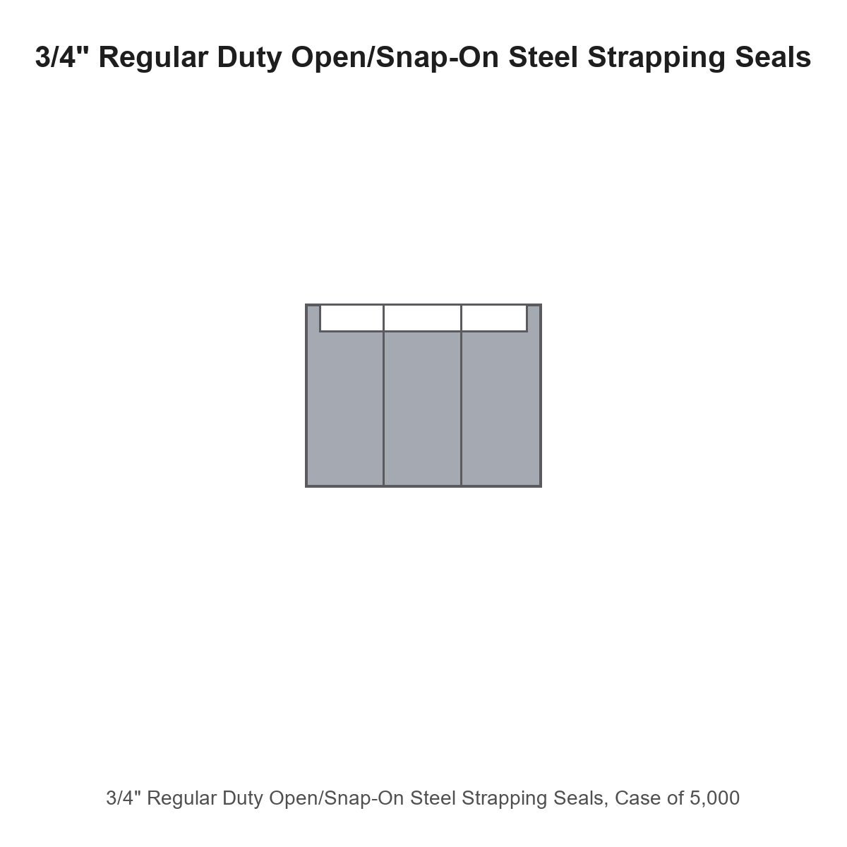 3/4" Regular Duty Open/Snap-On Steel Strapping Seals, Case of 5,000
