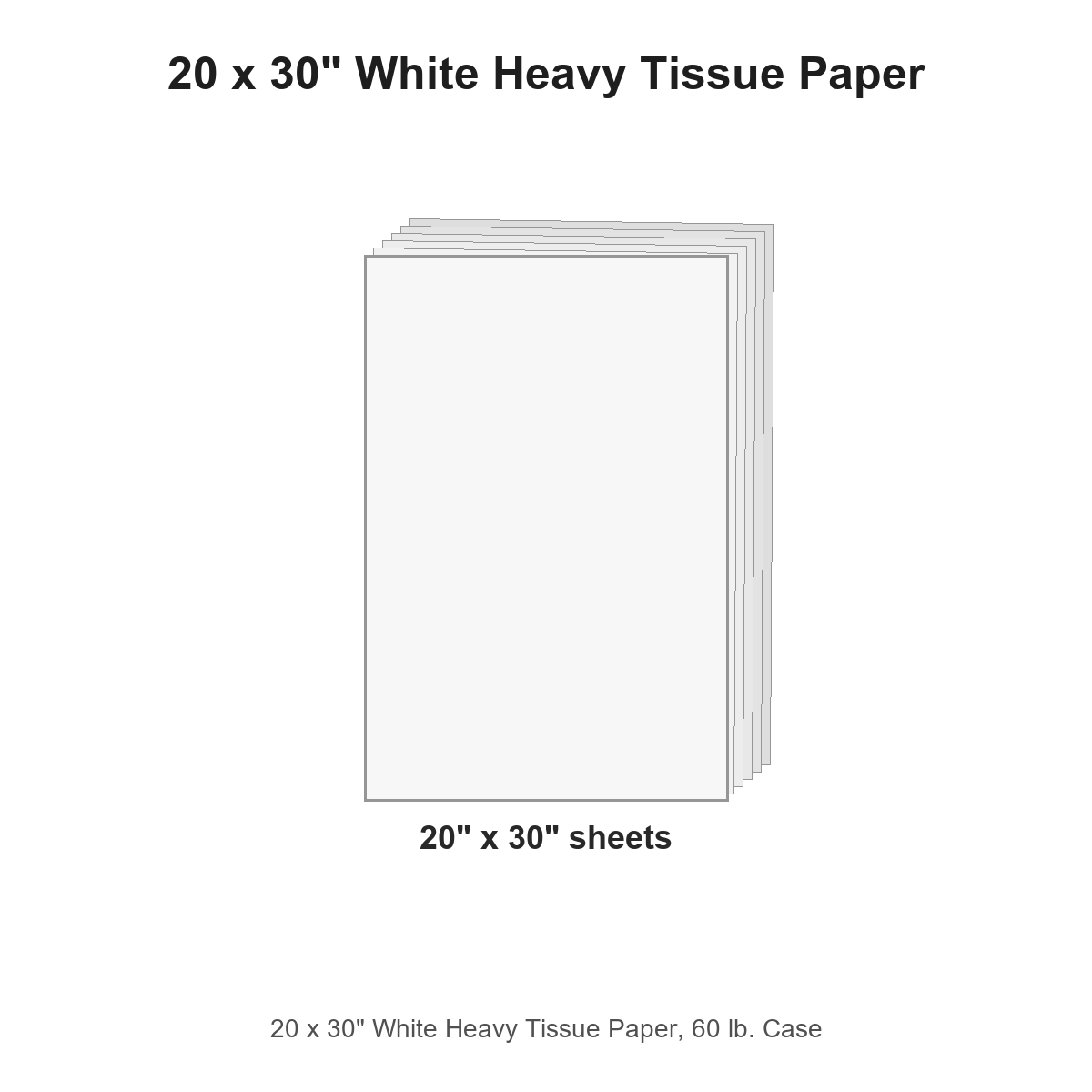 20 x 30" White Heavy Tissue Paper, 60 lb. Case