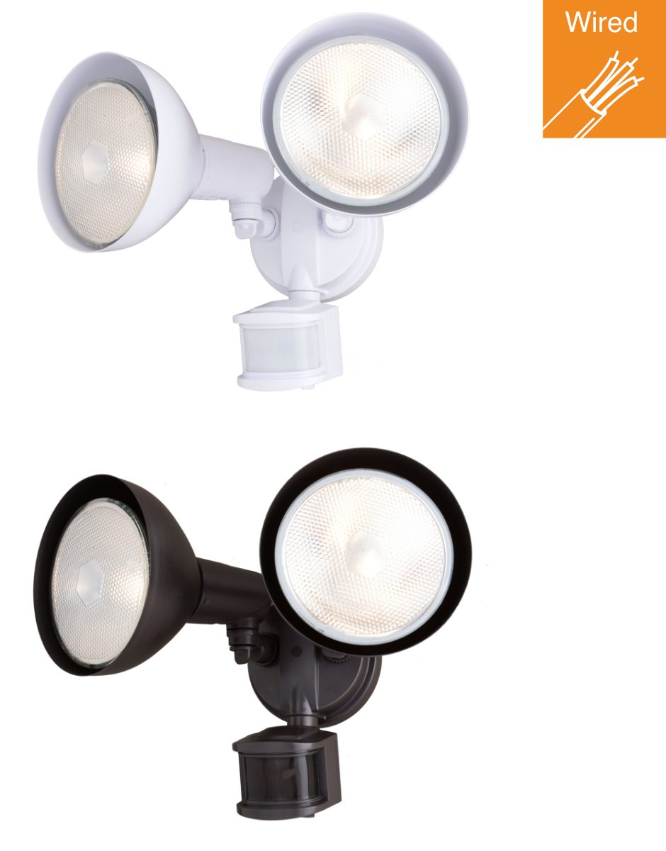Dualux Motion-Sensing Hardwired LED Bronze Security Floodlight