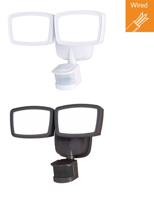 Dualux Motion-Sensing Hardwired LED Bronze Security Floodlight