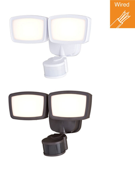 Dualux Motion-Sensing Hardwired LED Bronze Security Floodlight