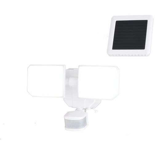 Dualux Motion-Sensing Solar Powered LED White Security Floodlight