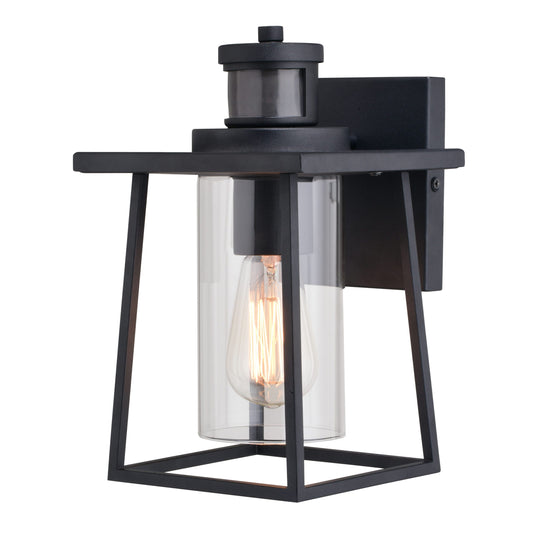 Dualux Motion-Sensing Hardwired LED Black Porch Light