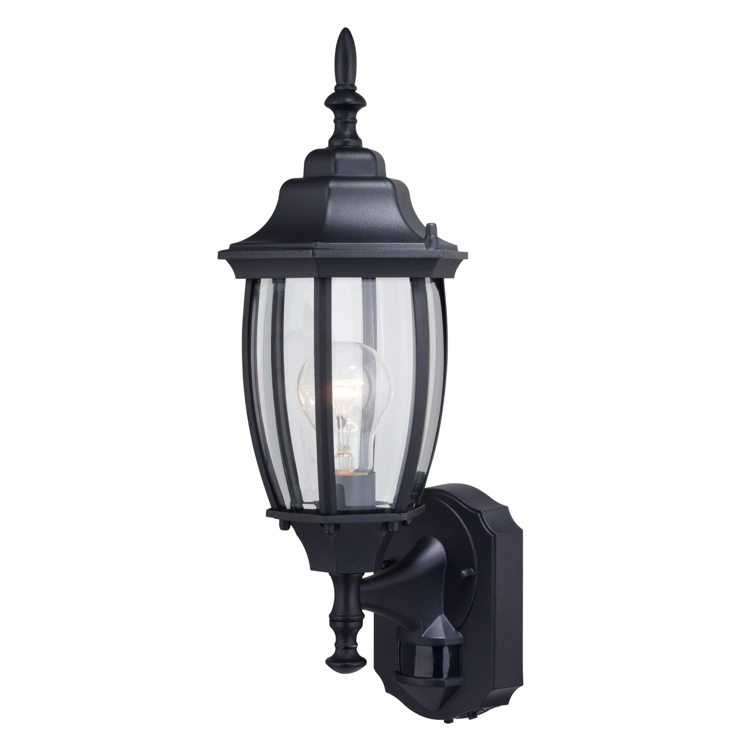 Dualux Motion-Sensing Hardwired LED Black Porch Light