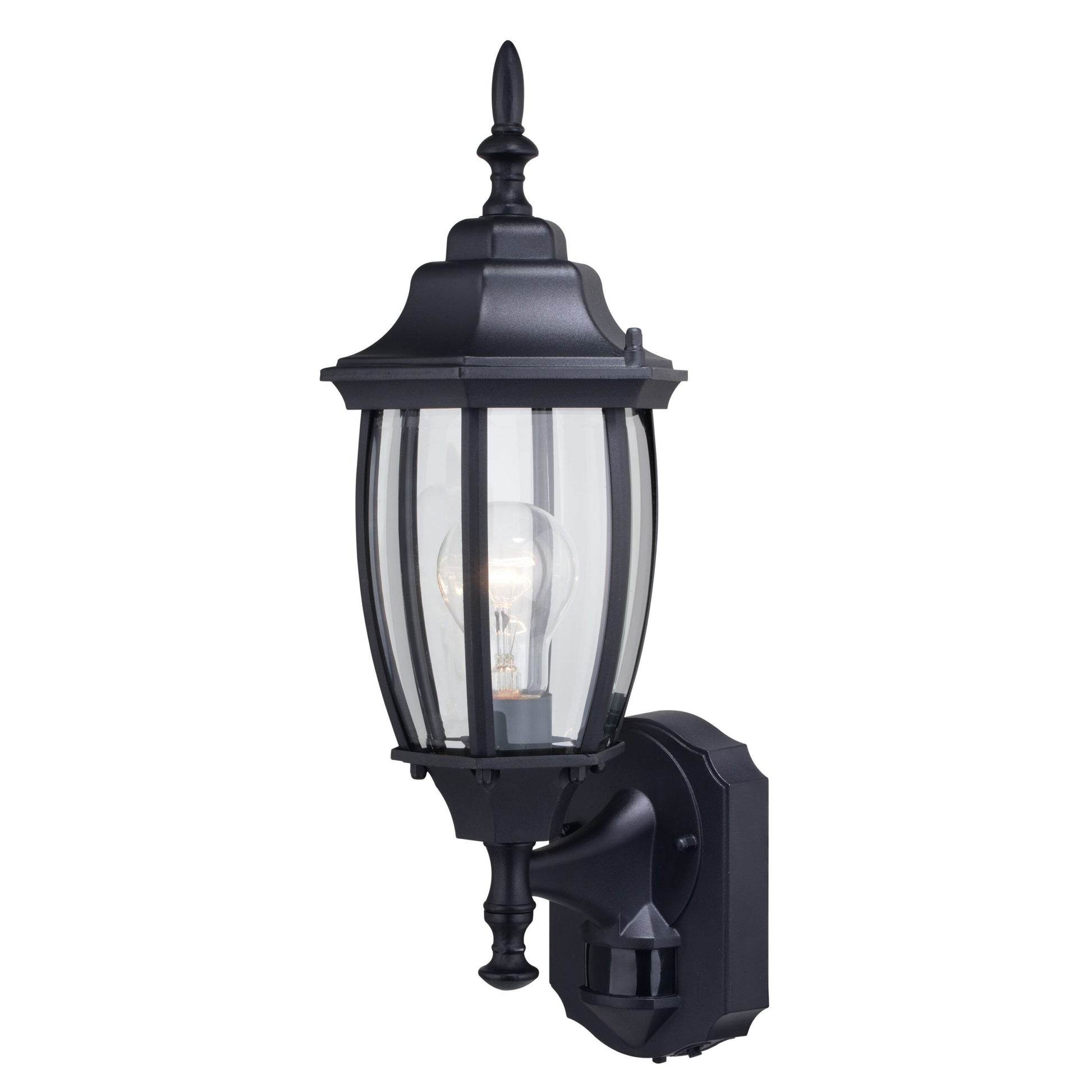 Dualux Motion-Sensing Hardwired LED Black Porch Light