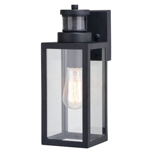 Dualux Motion-Sensing Hardwired LED Black Porch Light