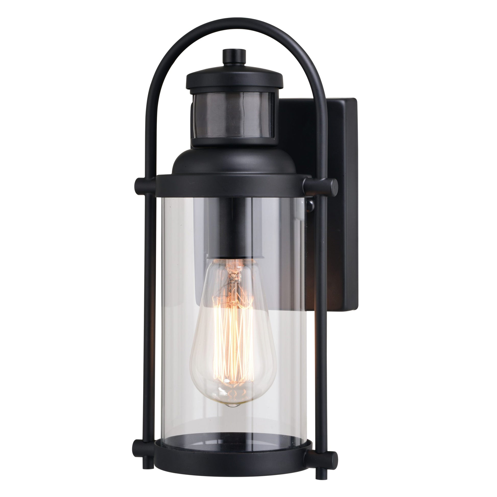 Dualux Motion-Sensing Hardwired LED Black Porch Light